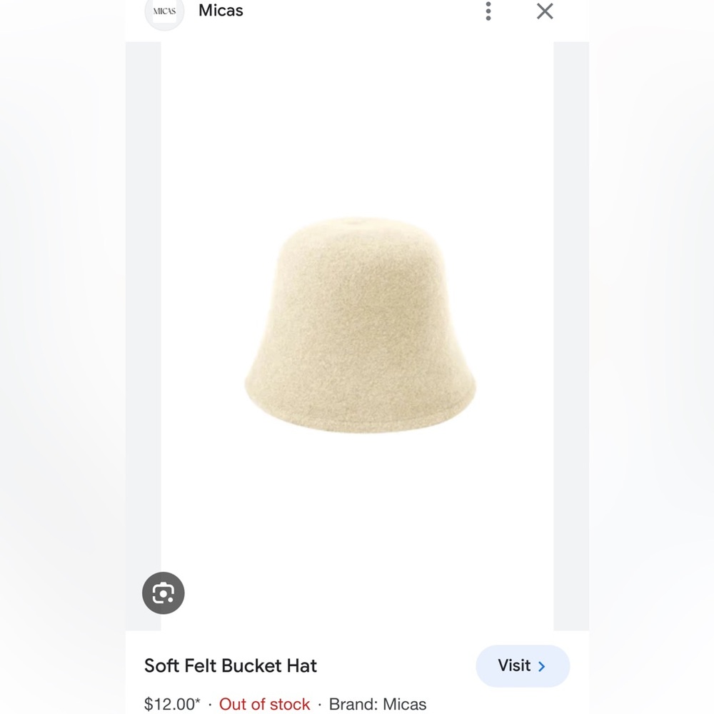 Micas felt Soft white bucket hat unisex